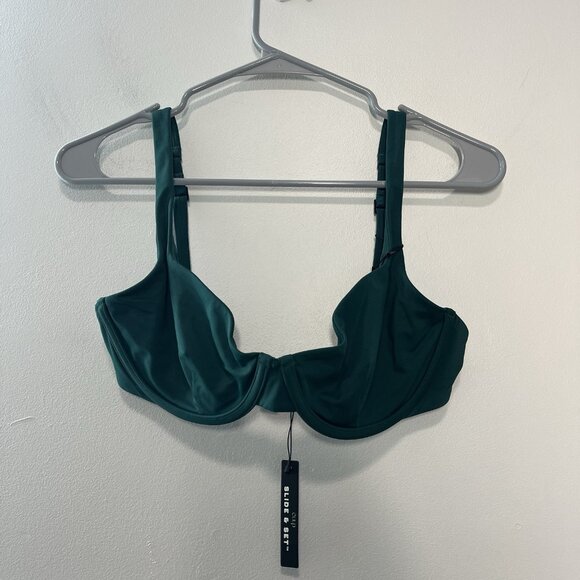 CUUP NWT The Scoop Bikini Top in Jungle Green Size 11 (36D) - Picture 3 of 8